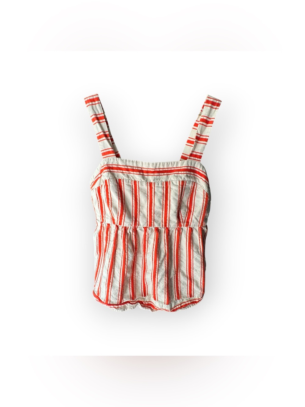 Cabi brunch tank top orange and white